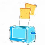 Illustrated Toaster with Toasted Sliced Bread